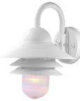 White Three Tier Lamp Shade Outdoor Wall Light