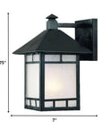 Petite Matte Black Frosted Glass Lantern Wall Light
