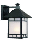 Petite Matte Black Frosted Glass Lantern Wall Light