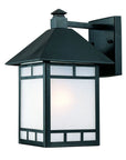 Matte Black Frosted Glass Lantern Wall Light