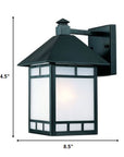 Matte Black Frosted Glass Lantern Wall Light