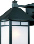 Matte Black Frosted Glass Lantern Wall Light