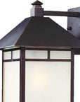 XL Antique Bronze Frosted Glass Lantern Wall Light