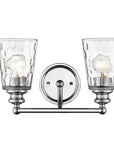 9" Silver And Clear Metal and Glass Vanity Flush Mounted Sconce