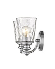 9" Silver And Clear Metal and Glass Vanity Flush Mounted Sconce