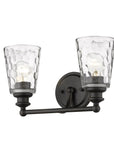 9" Black And Clear Metal and Glass Vanity Flush Mounted Sconce