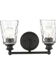 9" Black And Clear Metal and Glass Vanity Flush Mounted Sconce