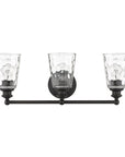 9" Black And Clear Metal and Glass Vanity Flush Mounted Sconce