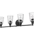 9" Black And Clear Metal and Glass Vanity Flush Mounted Sconce