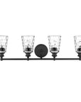 9" Black And Clear Metal and Glass Vanity Flush Mounted Sconce