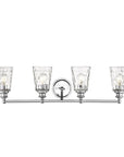 9" Silver And Clear Metal and Glass Vanity Flush Mounted Sconce