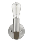 Silver Metal and Wood Wall Sconce