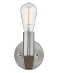Silver Metal and Wood Wall Sconce
