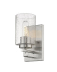 Silver Metal and Textured Glass Wall Sconce