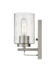 Silver Metal and Textured Glass Wall Sconce