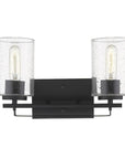 10" Black And Clear Metal Vanity Flush Mounted Sconce