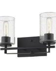 10" Black And Clear Metal Vanity Flush Mounted Sconce