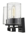 10" Black And Clear Metal Vanity Flush Mounted Sconce
