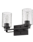 10" Black And Clear Metal Vanity Flush Mounted Sconce