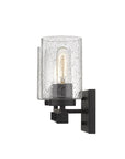 10" Black And Clear Metal Vanity Flush Mounted Sconce