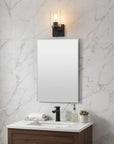 10" Black And Clear Metal Vanity Flush Mounted Sconce