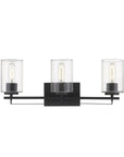 10" Black And Clear Metal Vanity Flush Mounted Sconce