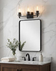 10" Black And Clear Metal Vanity Flush Mounted Sconce