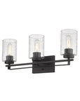 10" Black And Clear Metal Vanity Flush Mounted Sconce