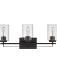 10" Black And Clear Metal Vanity Flush Mounted Sconce