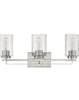 10" Clear And Silver Metal Vanity Flush Mounted Sconce