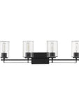 10" Black And Clear Metal Vanity Flush Mounted Sconce