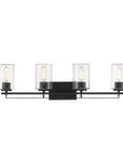 10" Black And Clear Metal Vanity Flush Mounted Sconce
