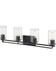 10" Black And Clear Metal Vanity Flush Mounted Sconce
