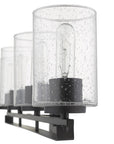 10" Black And Clear Metal Vanity Flush Mounted Sconce