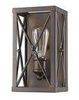 Antique Bronze Metal Geometric Wall Light