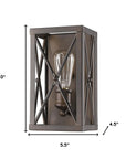 Antique Bronze Metal Geometric Wall Light