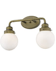 12" Brass And White Metal Vanity Flush Mounted Sconce