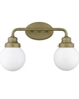 12" Brass And White Metal Vanity Flush Mounted Sconce