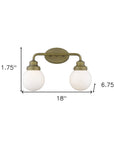 12" Brass And White Metal Vanity Flush Mounted Sconce