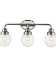 12" Silver And Clear Metal and Glass Vanity Flush Mounted Sconce