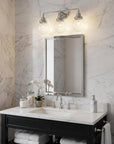 12" Silver And Clear Metal and Glass Vanity Flush Mounted Sconce