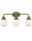 12" Brass And White Metal and Glass Vanity Flush Mounted Sconce