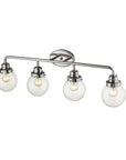 12" Silver And Clear Metal and Glass Vanity Flush Mounted Sconce