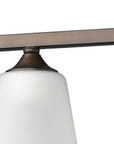 21" Bronze And White Metal and Glass Three Lights Flush Mounted Sconce