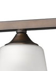 21" Bronze And White Metal and Glass Three Lights Flush Mounted Sconce
