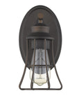 One Light Bronze Cage Wall Light