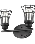 9" Black Metal Vanity Flush Mounted Sconce