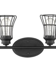 9" Black Metal Vanity Flush Mounted Sconce