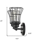 9" Black Metal Vanity Flush Mounted Sconce