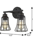 9" Bronze Metal Vanity Flush Mounted Sconce
